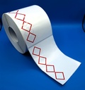 ETIQUETA  PRODUCTO CLP/REACH 4 Rombos / Blanca / PP / R1000   148X210 MM