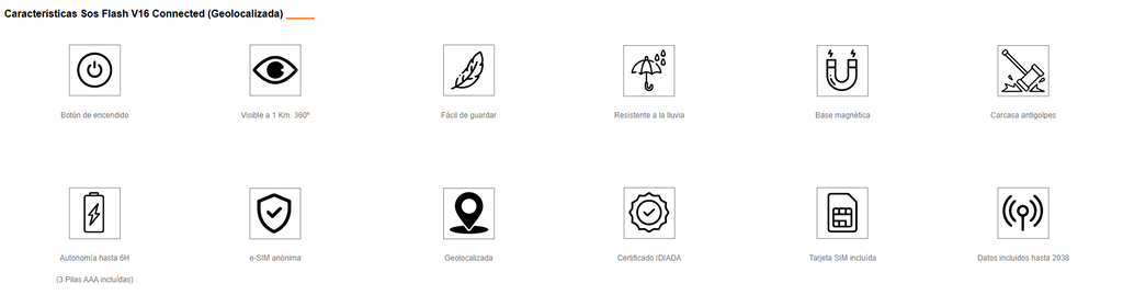 BALIZA DE EMERGENCIA V16 GEOLOCALIZADA (Obligatoria desde 2026)- Conectada con la DGT Homologada