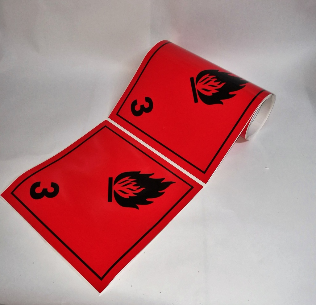 CLASE 3 LÍQUIDOS INFLAMABLES 250x250mm R50