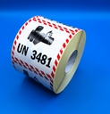 LITHIUM BATTERY UN 3481 - Size: 100x100 mm Roll