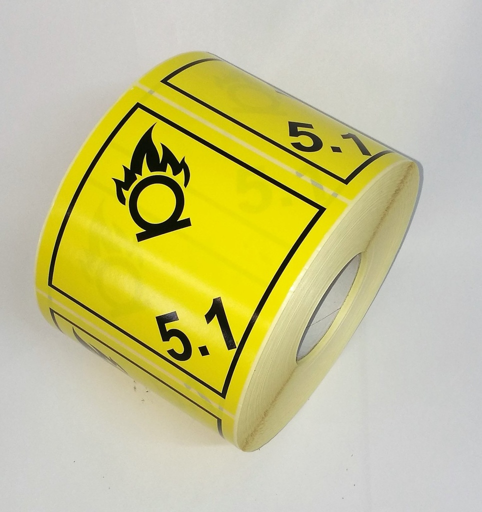 ETIQUETA CLASE 5.1 COMBURENTES 100x100mm - Bobina