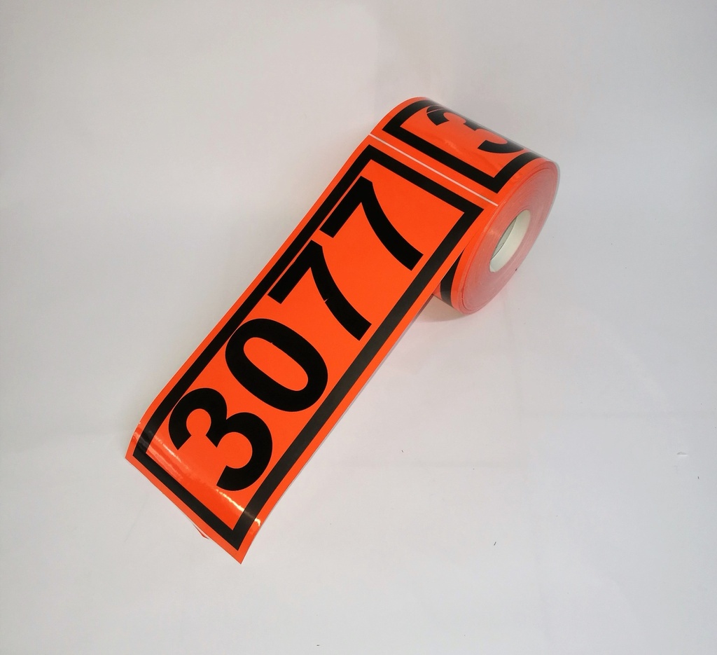 PANEL NARANJA 300X120 MM UN+NUM PERSONALIZADO - Bobina 50 UDS -
