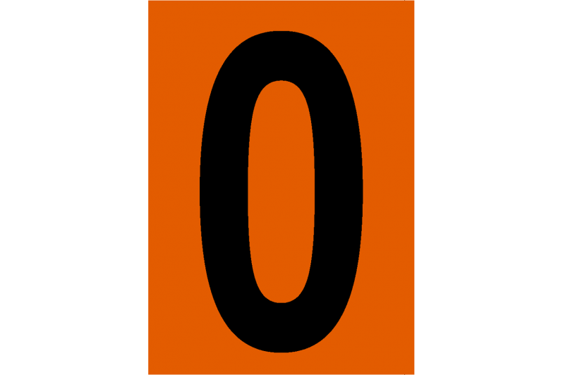 PACK NUMERACIÓN NARANJA BOBINA NUMERO - 0 