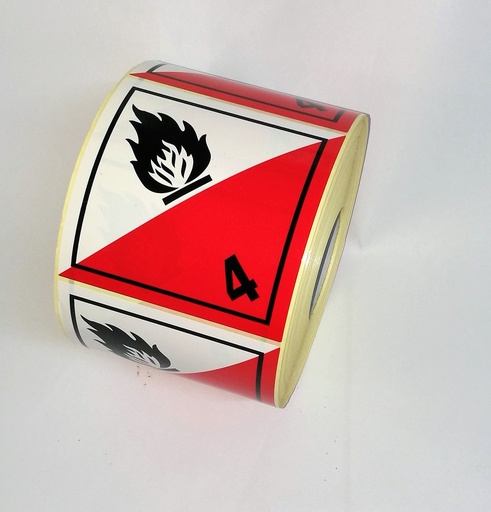 [ET012] CLASE 4.2 ESPONTÁNEA INFLAMABLES 100x100mm 