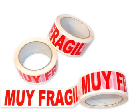 CINTA ADHESIVA IMPRESA "MUY FRAGIL" - 48 mm x 66 metros (Caja 36 uds) 