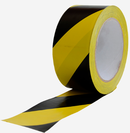 CINTA ADHESIVA MARCAJE AMARILLA/NEGRA  50 MM X 33 Metros (Rollos)  -