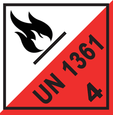 [CL4.2_100X100_UN1361] CLASE 4.2 ESPONTÁNEA INFLAMABLES - DISEÑO CLIENTE DIRECTO -  100x100mm - Bobina 