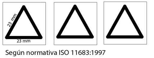 [TRIANGULO INVIDENTES PELIGRO] ADHESIVO PLÁSTICO RELIEVE TRIANGULO PELIGRO INVIDENTES - SEGÚN NORMATIVA ISO 11683:1997